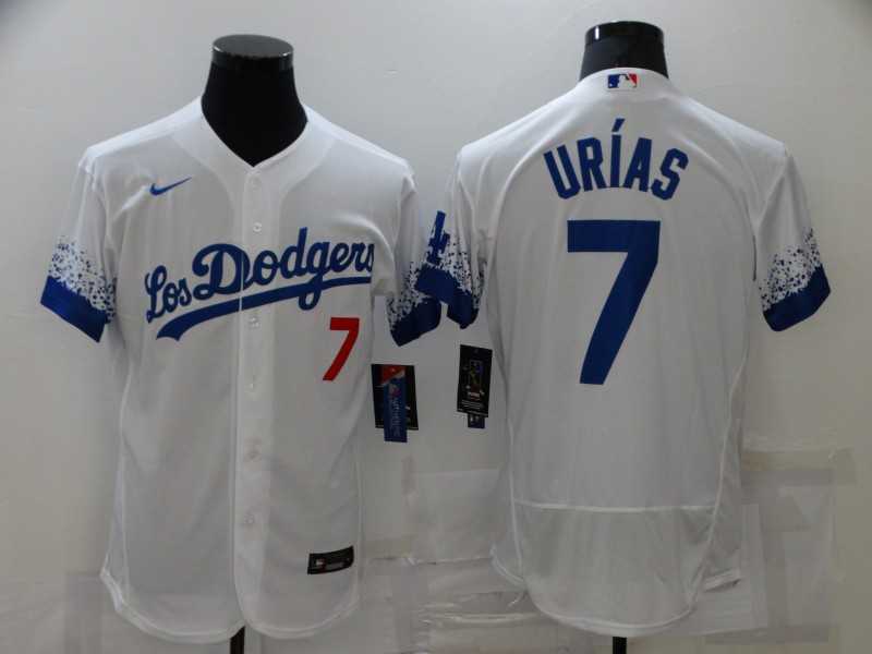 Dodgers 7 Julio Urias White 2021 City Connect Flexbase Jersey,We sell and wholesale Dodgers 7 Julio Urias White 2021 City Connect Flexbase Jersey on line form chian!